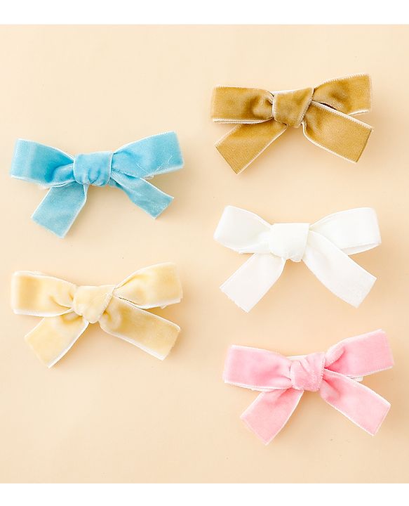 Babyhug Free Size Bow & Butterfly Clips Pack of 5 - Multicolor