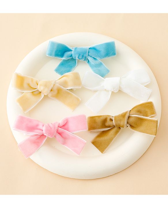 Babyhug Free Size Bow & Butterfly Clips Pack of 5 - Multicolor
