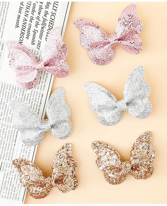Babyhug Free Size Bow & Butterfly Clips Pack of 6 - Multicolor