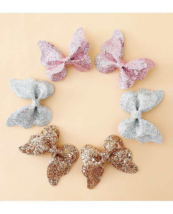 Babyhug Free Size Bow & Butterfly Clips Pack of 6 - Multicolor