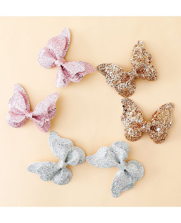 Babyhug Free Size Bow & Butterfly Clips Pack of 6 - Multicolor