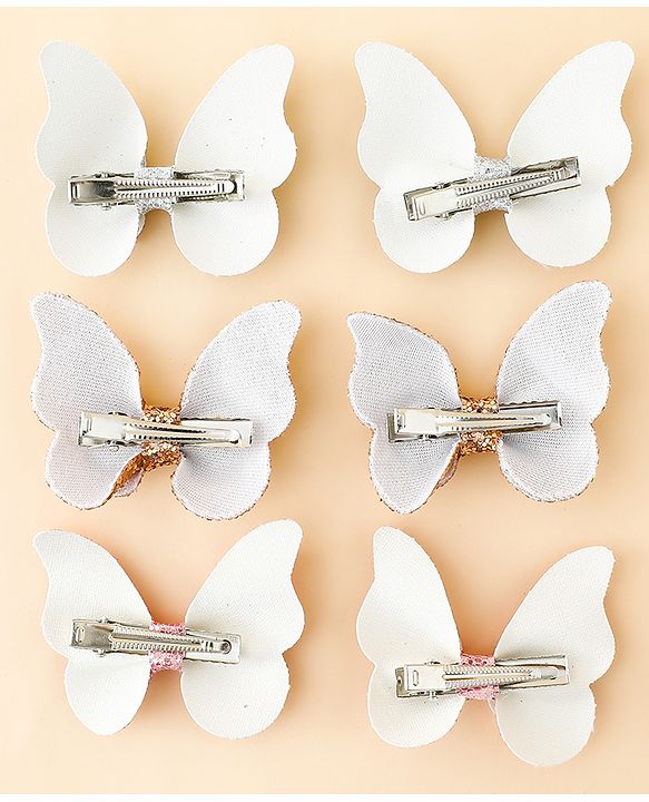 Babyhug Free Size Bow & Butterfly Clips Pack of 6 - Multicolor