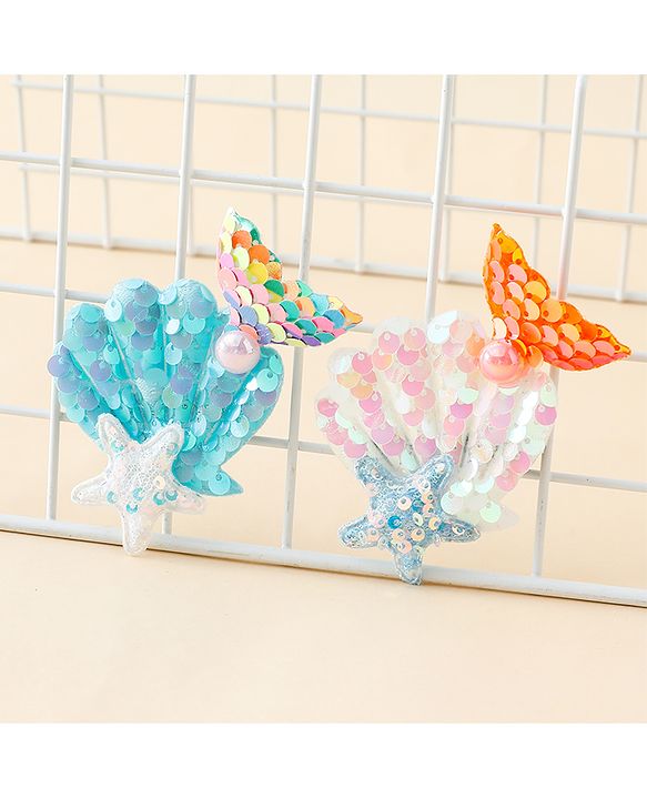 Babyhug Hair Pins And Clips With Sequin and Pearls Pack of 2 - Multicolor