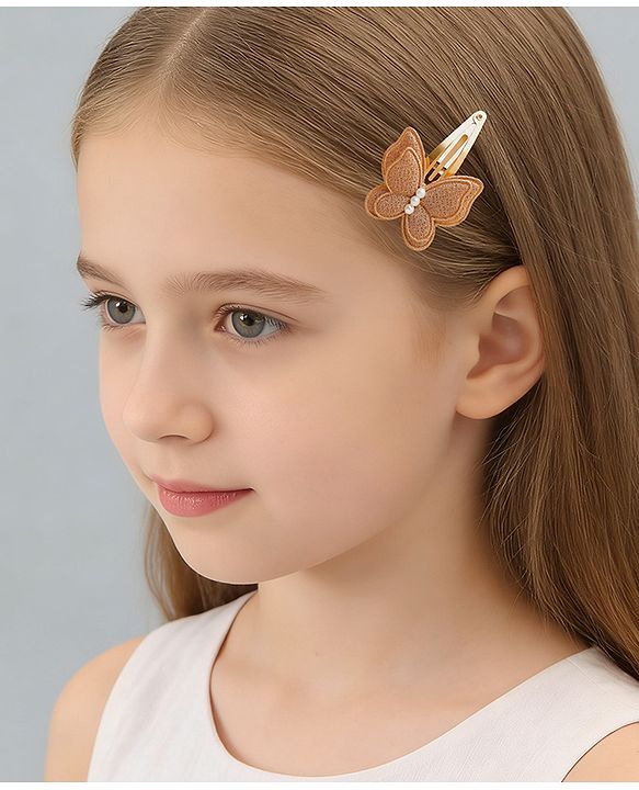 Babyhug Free Size Snap Clips With Butterfly Applique Pack Of 4 - Multicolor