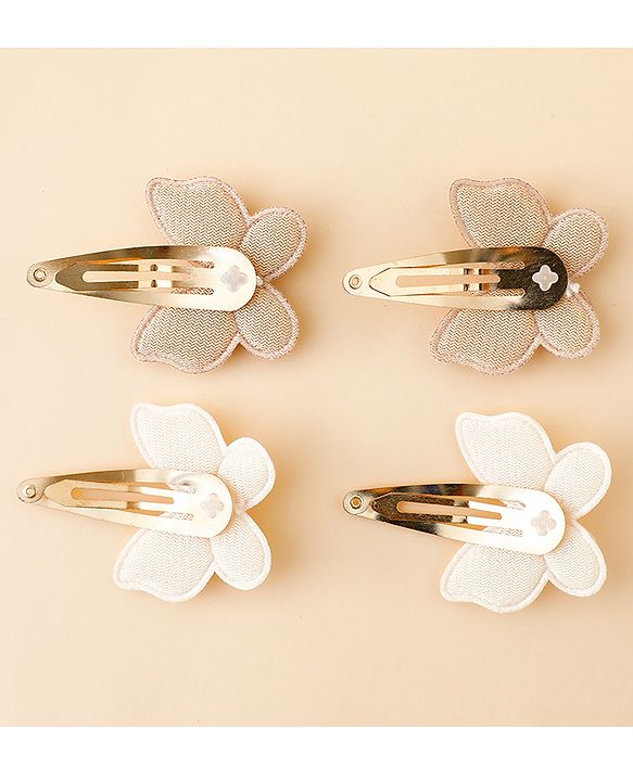 Babyhug Free Size Snap Clips With Butterfly Applique Pack Of 4 - Multicolor