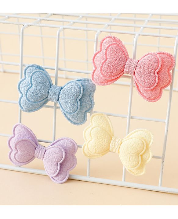 Babyhug Free Size Bow & Butterfly Clips Pack Of 4 - Multicolor