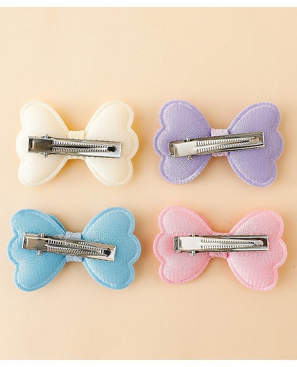 Babyhug Free Size Bow & Butterfly Clips Pack Of 4 - Multicolor