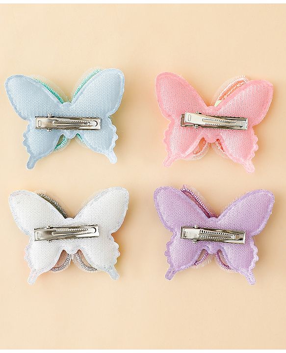 Babyhug Free Size Butterfly Clips Pack of 4 - Multicolor