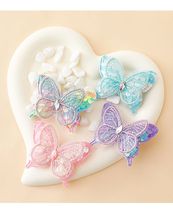 Babyhug Free Size Butterfly Clips Pack of 4 - Multicolor
