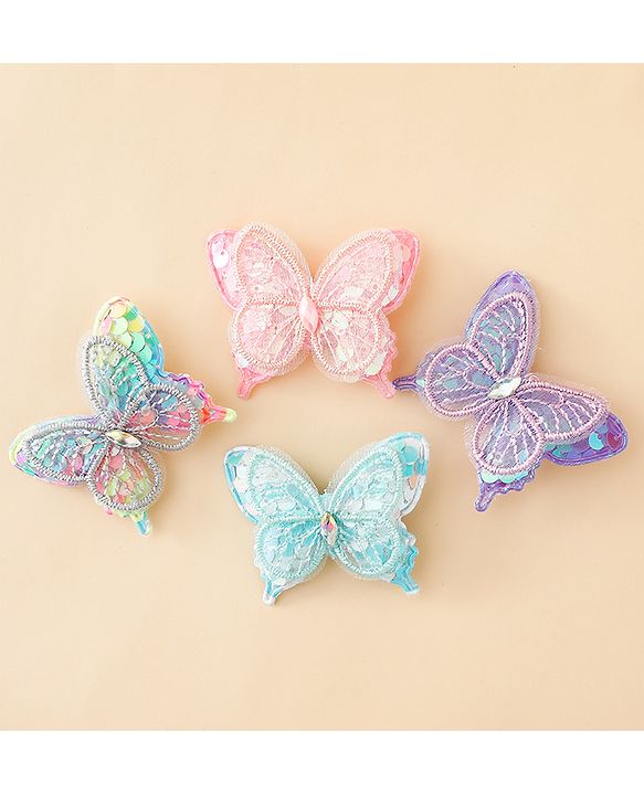 Babyhug Free Size Butterfly Clips Pack of 4 - Multicolor