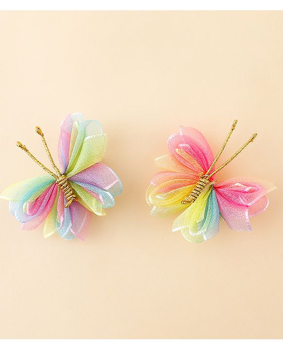 Babyhug Free Size Bow & Butterfly Clips Pack Of 2 - Pink