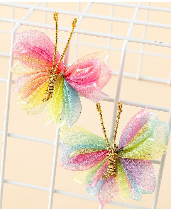 Babyhug Free Size Bow & Butterfly Clips Pack Of 2 - Pink