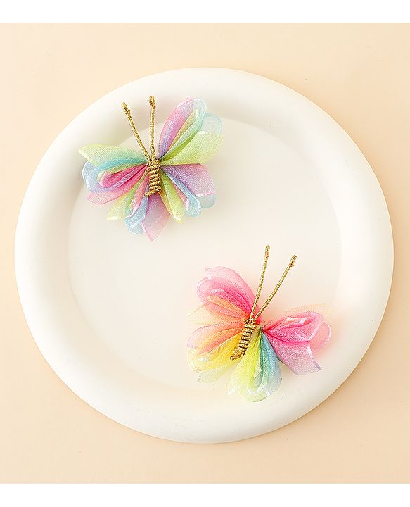 Babyhug Free Size Bow & Butterfly Clips Pack Of 2 - Pink