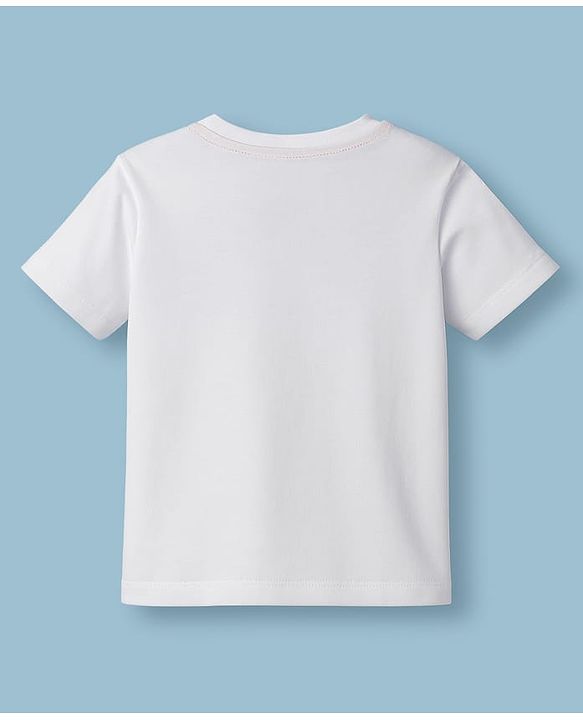Babyhug Disney Single Jersey Knit Half Sleeves T-Shirt With Mickey Mouse Graphics - White