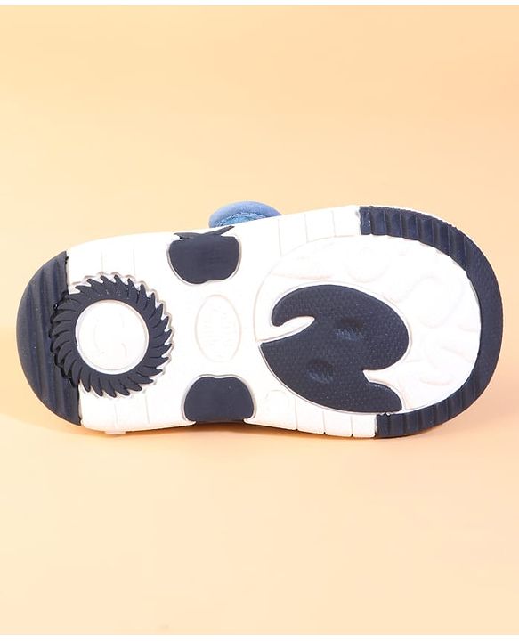 Cute Walk by Babyhug Velcro Closuer Casual Shoes With Star Print & Cat Applique - Blue
