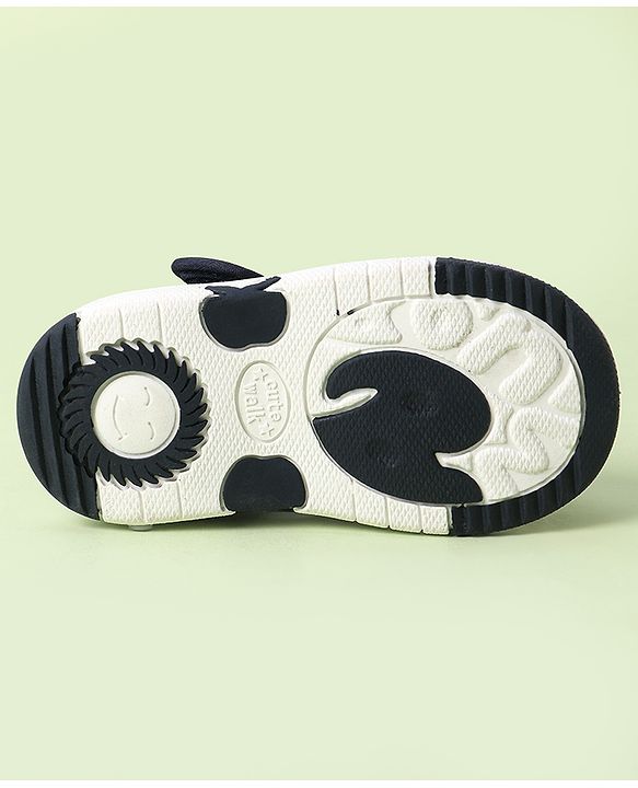 Cute Walk by Babyhug Velcro Closure Sandals With Football Applique - Navy Blue