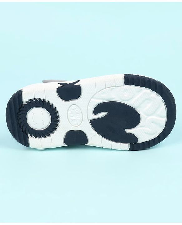Cute Walk by Babyhug Sandals With Face Applique & Velcro Closure - Grey