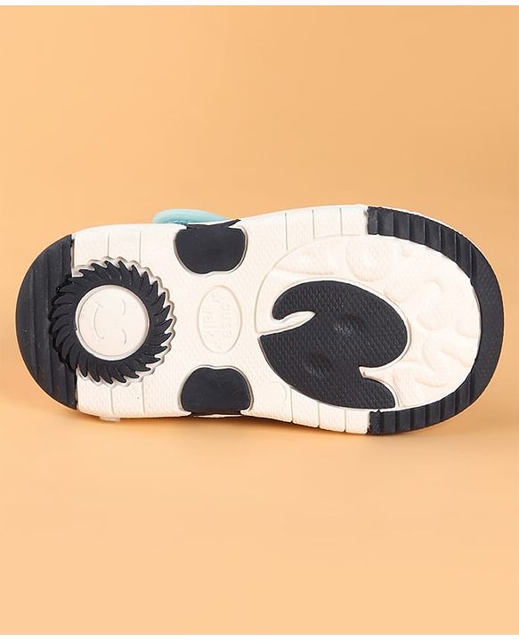 Cute Walk by Babyhug Velcro Closure Casual Shoes with Heart Print & Embroidery - Aqua Blue