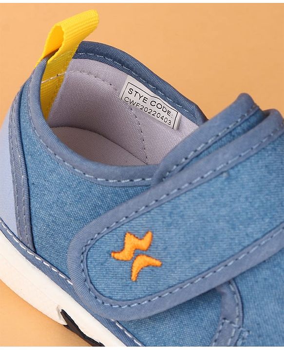 Cute Walk by Babyhug Velcro Closure Casual Shoes with Applique & Embroidery - Blue
