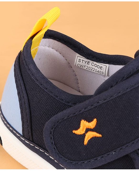 Cute Walk by Babyhug Velcro Closure Casual Shoes with Applique & Embroidery - Blue