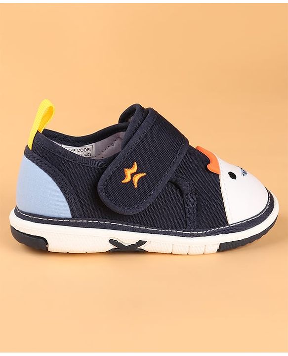 Cute Walk by Babyhug Velcro Closure Casual Shoes with Applique & Embroidery - Blue