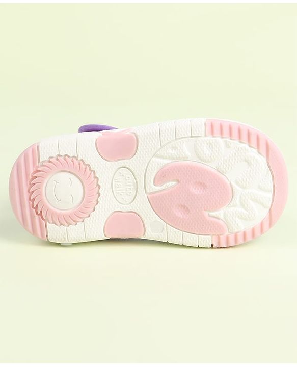 Cute Walk by Babyhug Velcro Closure Sandals with Butterfly Applique - Purple