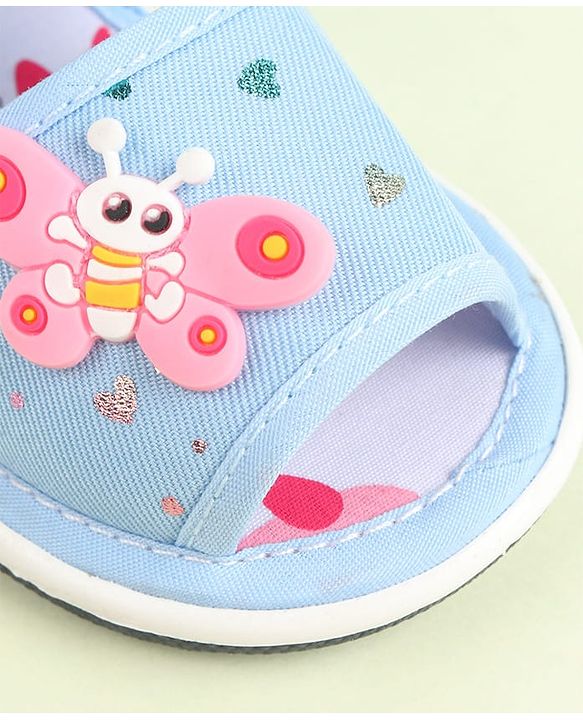 Cute Walk by Babyhug Velcro Closure Sandals with Butterfly Applique - Purple