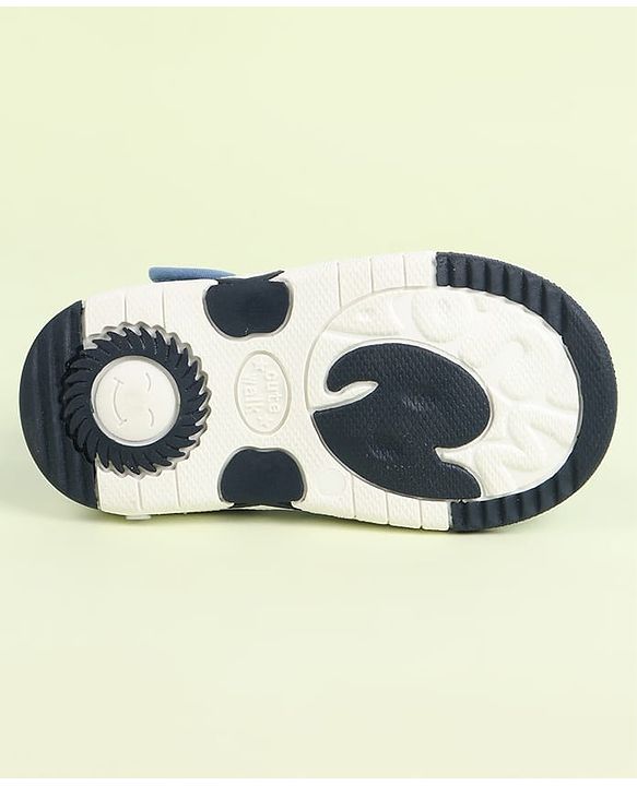 Cute Walk by Babyhug Velcro Closure Sandals With Teddy Bear Applique - Royal Blue
