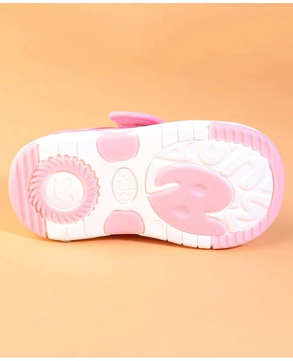 Cute Walk by Babyhug Velcro Closure Casual Shoes With Heart Print - Pink