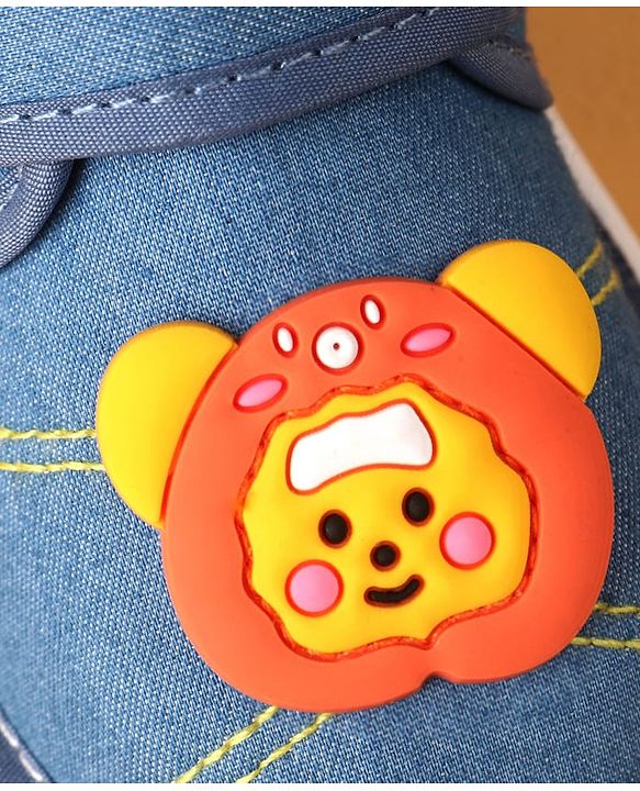 Cute Walk by Babyhug Velcro Closure Casual Shoes With Bear Applique - Royal Blue