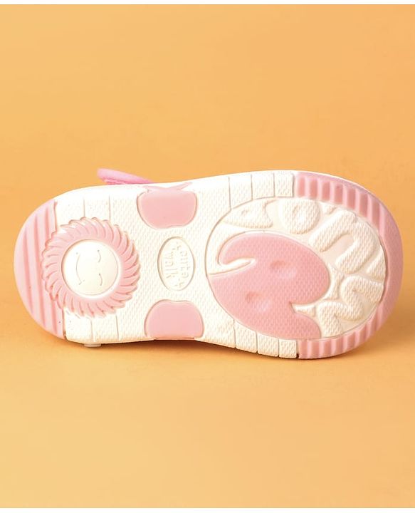Cute Walk by Babyhug Velcro Closure Casual Shoes With Bow Applique - Pink