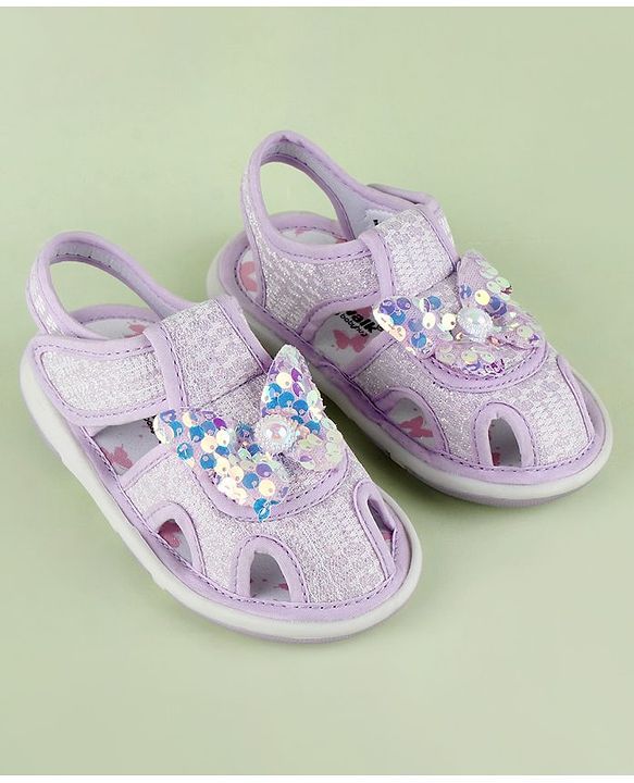 Cute Walk by Babyhug Sandals With Butterfly Applique & Velcro Closure - Purple