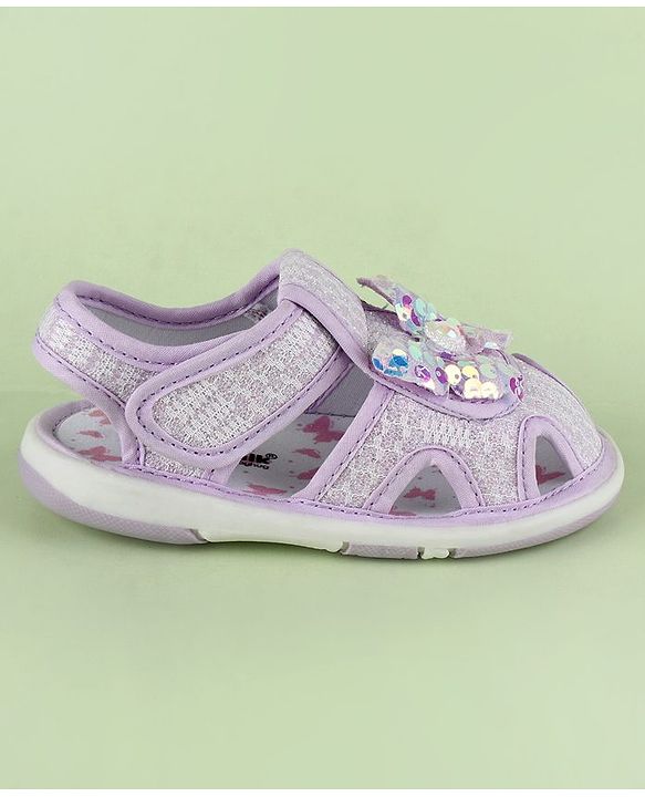 Cute Walk by Babyhug Sandals With Butterfly Applique & Velcro Closure - Purple