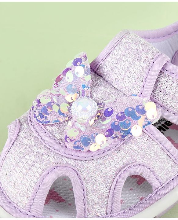 Cute Walk by Babyhug Sandals With Butterfly Applique & Velcro Closure - Purple