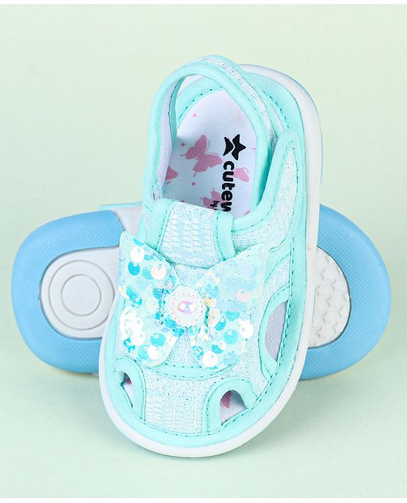 Cute Walk by Babyhug Sandals With Butterfly Applique & Velcro Closure - Purple