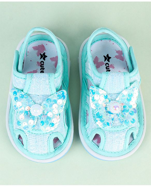 Cute Walk by Babyhug Sandals With Butterfly Applique & Velcro Closure - Purple