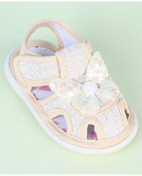 Cute Walk by Babyhug Sandals With Butterfly Applique & Velcro Closure - Purple