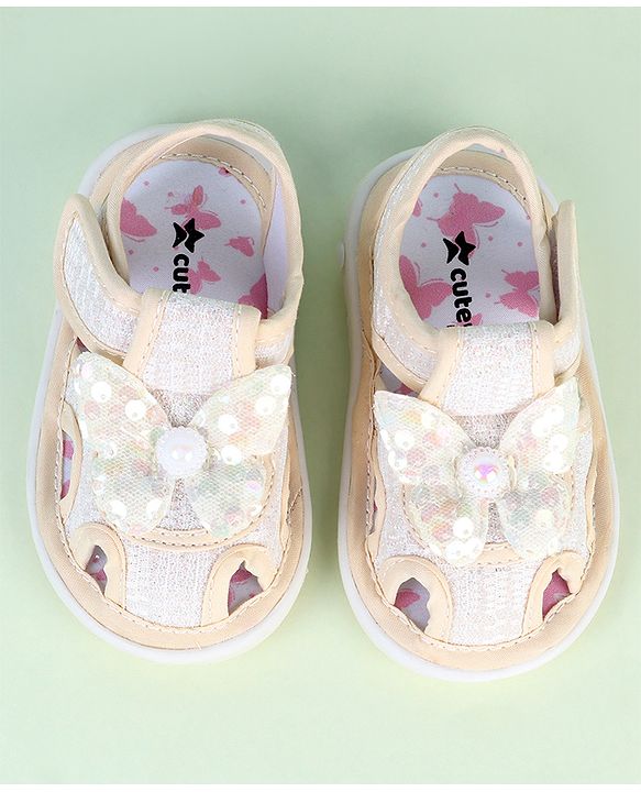 Cute Walk by Babyhug Sandals With Butterfly Applique & Velcro Closure - Purple