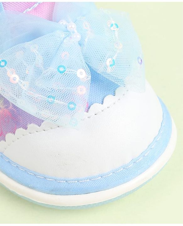 Cute Walk by Babyhug Velcro Closure Sandals with Bow Applique - Aqua Blue