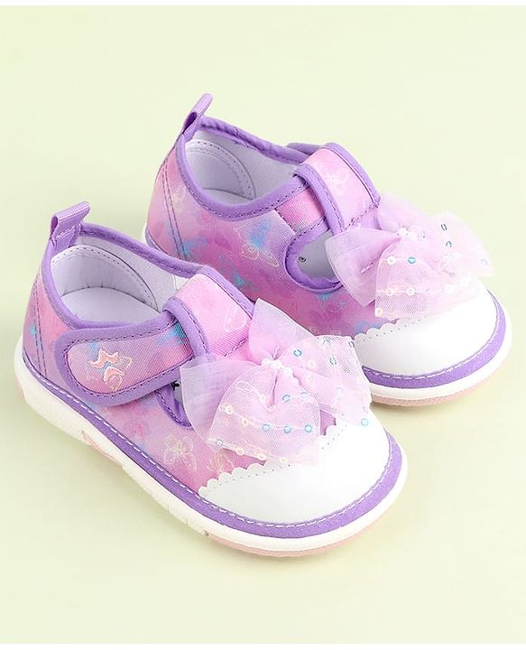 Cute Walk by Babyhug Velcro Closure Sandals with Bow Applique - Aqua Blue