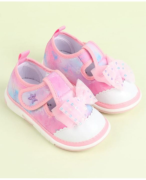 Cute Walk by Babyhug Velcro Closure Sandals with Bow Applique - Aqua Blue