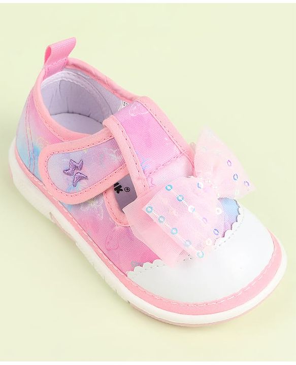 Cute Walk by Babyhug Velcro Closure Sandals with Bow Applique - Aqua Blue