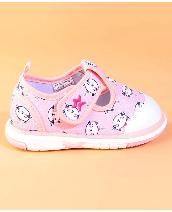 Cute Walk by Babyhug Velcro Closure Casual Shoes With Unicorn Print - Purple