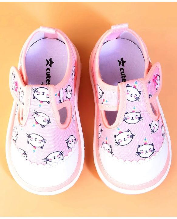 Cute Walk by Babyhug Velcro Closure Casual Shoes With Unicorn Print - Purple