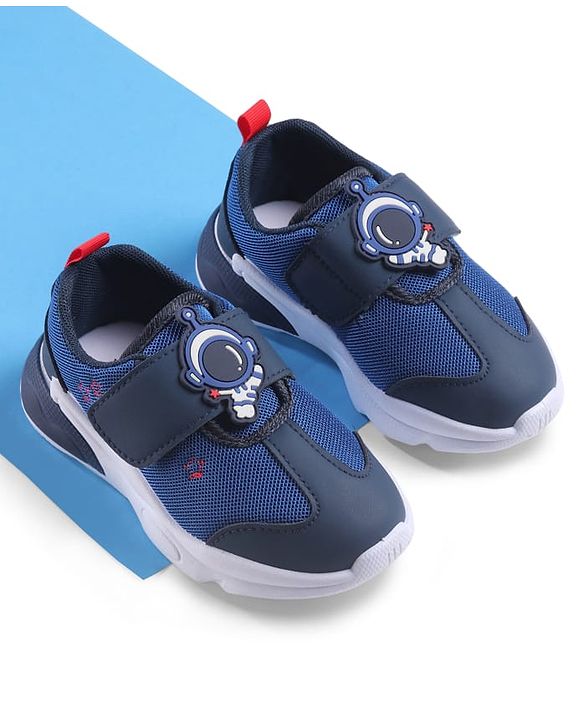 Cute Walk by Babyhug Sneaker Shoes With Velcro Closure & Astronaut Applique - Blue