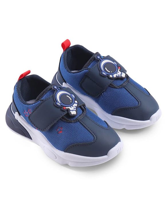Cute Walk by Babyhug Sneaker Shoes With Velcro Closure & Astronaut Applique - Blue