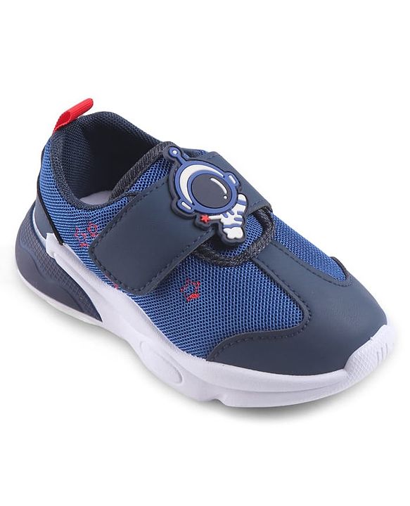 Cute Walk by Babyhug Sneaker Shoes With Velcro Closure & Astronaut Applique - Blue