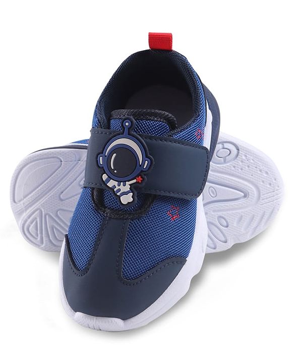 Cute Walk by Babyhug Sneaker Shoes With Velcro Closure & Astronaut Applique - Blue
