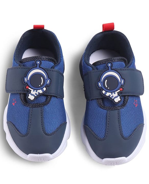Cute Walk by Babyhug Sneaker Shoes With Velcro Closure & Astronaut Applique - Blue
