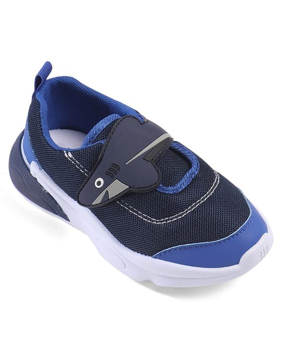 Cute Walk by Babyhug Velcro Closure Sneaker with Fish Applique - Blue